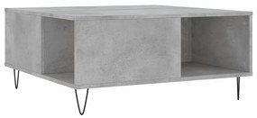 Tavolino salotto grigio cemento 80x80x36,5 cm legno multistrato