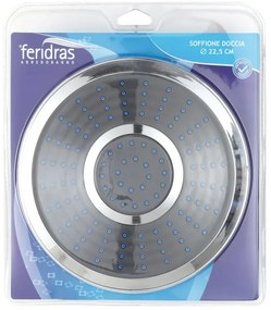 Soffione Doccia Tondo Cromo Diametro 22,5 cm Anticalcare