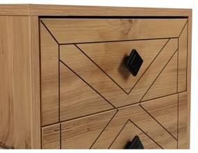 Comodino LUNA 55x50 cm marrone/nero