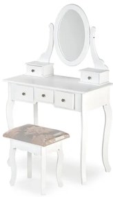 Tavolino da toilette SARA 80x130 cm + stool 45x37 cm bianco
