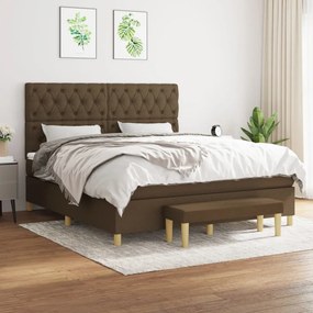 Giroletto A Molle Con Materasso Marrone Scuro 160x200cm Tessuto /