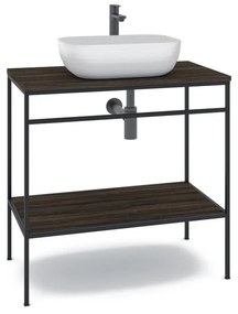 Mobile sottolavabo e lavabo Outline per vasca centrale nero L 80 x H 92 x P 45.5 cm