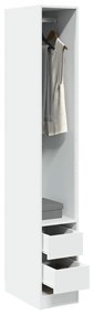 Armadio Bianco 30x50x200 Cm İn Legno Multistrato /