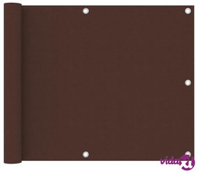 vidaXL Paravento da Balcone Marrone 75x300 cm in Tessuto Oxford