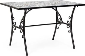 Set Bistrot Tavolo Mosaico 80x120 Cm Con 4 Sedie Pieghevoli Mykonos Bizzotto