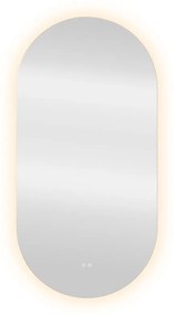 Specchio con illuminazione integrata bagno ovale SENSEA L 120 x H 60 x P 3 cm grigio / argento