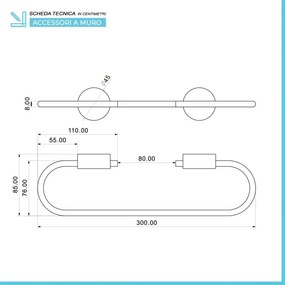 Set accessori a muro 5 pezzi in acciaio cromato e viti incluse Plaza