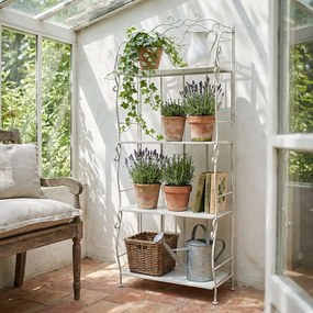 Scaffale 4 ripiani stile provenzale in ferro verniciato