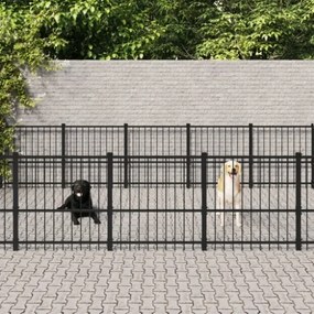 Gabbia per Cani da Esterno in Acciaio 26,35 m²