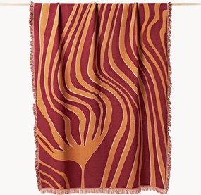 Coperta in cotone reversibile con frange Alia