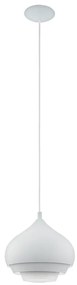 Eglo 96883 - Lampadario a sospensione con filo CAMBORNE 1xE27/60W/230V bianco