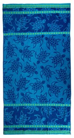Telo mare 90x165 cm tartarughe blu