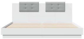 Giroletto con testiera bianco 160x200 cm in legno multistrato
