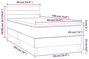 Giroletto a Molle con Materasso Tortora 90x190 cm in Tessuto