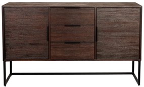 Cassettiera bassa marrone in teak 135x82 cm Webster - White Label