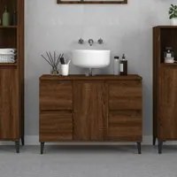 Mobile Lavabo Rovere Marrone 80x33x60 cm in Legno Multistrato 821283