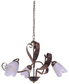 Lampadario Rustico Lampadario Rustico Sonia 3x E14 marrone paralume marrone 3x E14