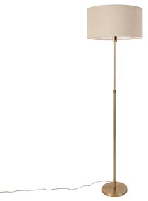 Lampada da terra regolabile in bronzo con paralume marrone chiaro 50 cm - Parte