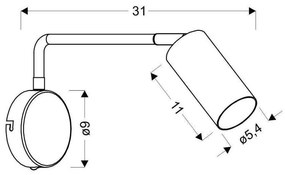 Lampada da parete in metallo bianco Tina - Candellux Lighting