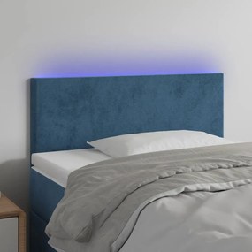 Testiera A Led Blu Scuro 90x5x78/88 Cm İn Tessuto /