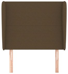 Testiera ad orecchio marrone scuro 93x23x118/128 cm in tessuto
