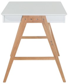 Scrivania da ufficio in legno bianco con 2 cassetti 120 x 70 cm SHESLAY Beliani