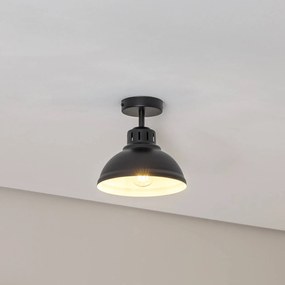 Luminex Plafoniera Sven, a 1 luce, nera, acciaio, E27