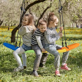 Costway Altalena per albero con angoli morbidi, Altezza regolabile e struttura in metallo, Colorato