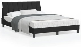 Letto Con Materasso Nero 120x200 Cm İn Velluto /