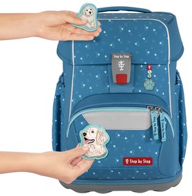 Zaino scuola Step by Step BASIS - set 4 pezzi, Blue Hearts