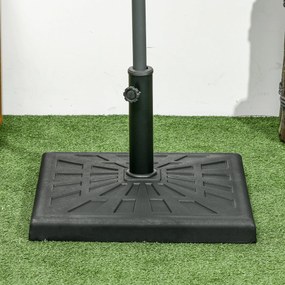 Base per Ombrellone da Giardino Ø32 a Ø48 51x51x32 cm in Resina e Acciaio Nero...