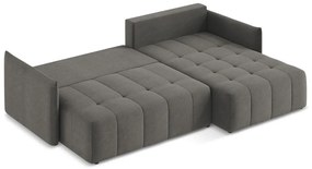 Divano angolare grigio scuro allungabile/con contenitore (con penisola a destra/con chaise lounge) Moku – Makamii