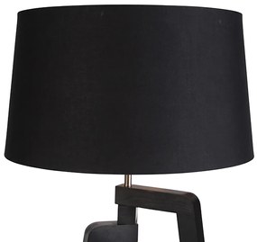 Lampada da terra intelligente con paralume nero con oro 50 cm incl. Wifi A60 - Puros