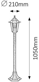 Rabalux 8240 - Lampada da esterno VELENCE 1xE27/60W/230V 105 cm