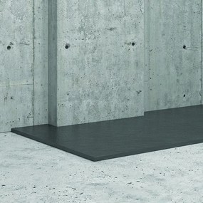 Kamalu - Piatto doccia 80x80 effetto pietra colore ardesia antracite