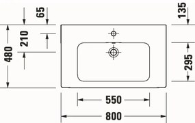 Duravit 23998000002 - Lavabo sospeso D-CODE 80x48 cm ceramica/bianco lucido