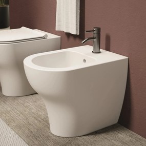 Bidet a Terra Alice Ceramica Filo Muro Bianco Lucido "Unica "