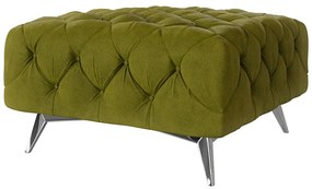 Poggiapiedi verde con rivestimento in velluto Chelsea – Ropez