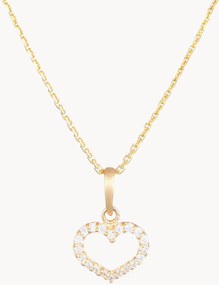 Collana in argento con ciondolo in oro giallo e zirconia Bienveillant