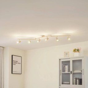 Plafoniera Lindby Piena, beige, a 6 luci, metallo, 150 cm