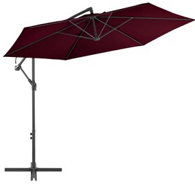 Ombrellone A Sbalzo Con Palo İn Alluminio 300 Cm Bordeaux /