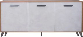 Madia in legno 160 cm a 3 ante Cemento Chiaro e struttura Noce Chiaro - LAELA