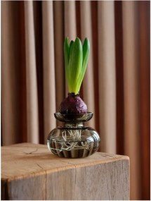 Vaso in vetro grigio chiaro fatto a mano (altezza 9 cm) Inu - Zone