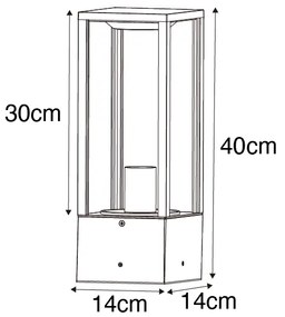 Lampada da esterno industriale in piedi marrone ruggine 40 cm IP44 - Charlois