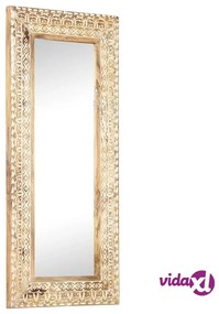 vidaXL Specchio Intagliato a Mano 110x50x2,6 cm in Massello di Mango