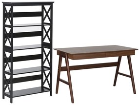 Set di mobili da ufficio legno scuro e nero FOSTER/SHESLAY Beliani