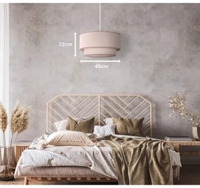 Duolla - Lampadario a sospensione con filo BOHO 1xE27/40W/230V diametro 45 cm beige