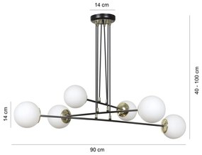 Lampadario a sospensione OGNIS 6 BLACK Colore del corpo Nero