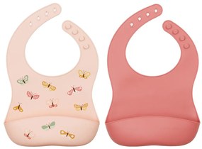 A Little Lovely Company - set di due bavaglini in silicone - farfalle
