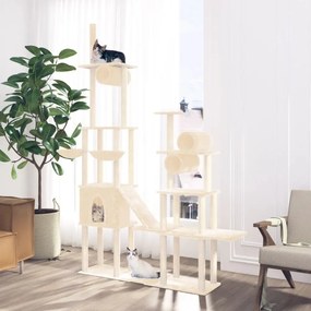 Albero Per Gatti Con Tiragraffi İn Sisal Crema 279 Cm /